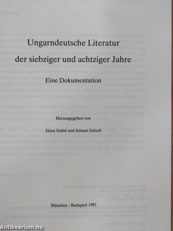 Ungarndeutsche Literatur der siebziger und achtziger Jahre