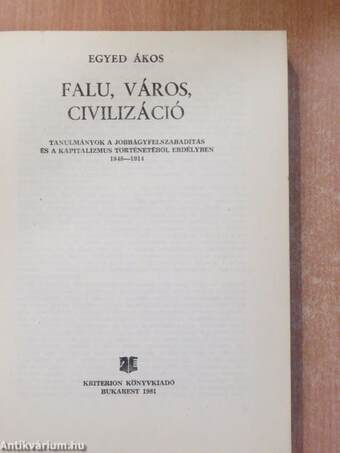 Falu, város, civilizáció