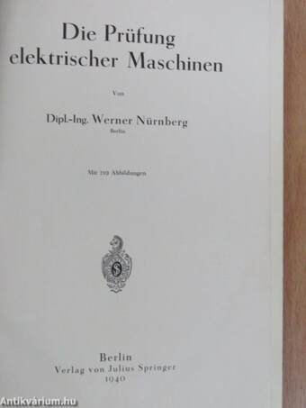 Die Prüfung elektrischer Maschinen