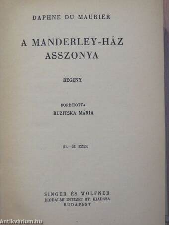 A Manderley-ház asszonya