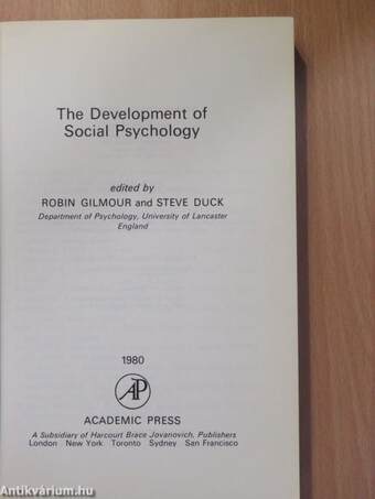 The Development of Social Psychology