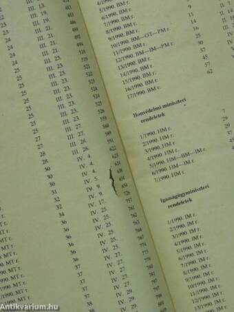 Magyar Közlöny 1990. január-december I-III.