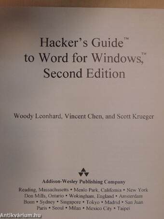 Hacker's Guide to Word for Windows