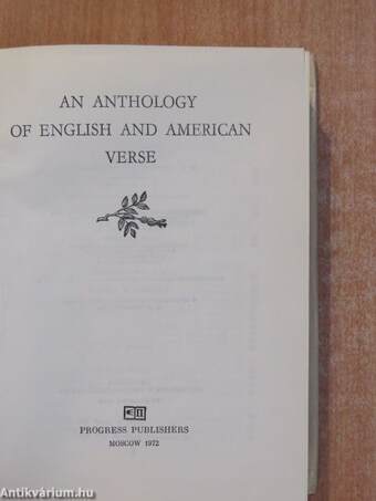 An Anthology of English and American Verse