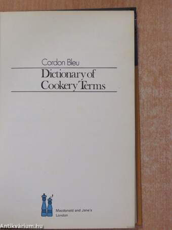 Dictionary of Cookery Terms