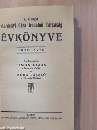 Az Országos Gárdonyi Géza Irodalmi Társaság évkönyve 1926. évre