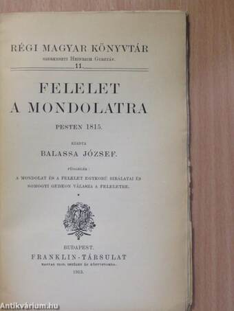 Felelet a Mondolatra