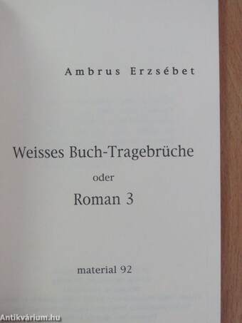 Weisses Buch-Tragebrüche