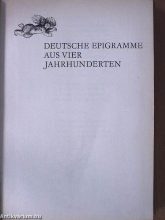 Deutsche Epigramme aus vier Jahrhunderten