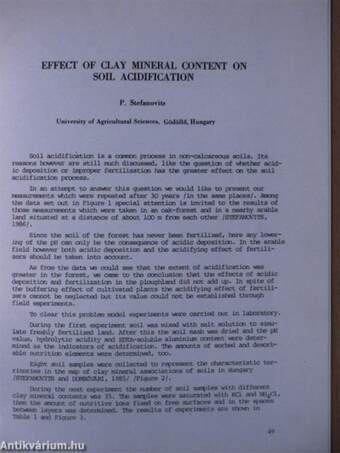 Effect of clay mineral content on soil acidification