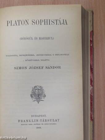 Platon Állama/Planton Sophistája/Platon Theaitetosa