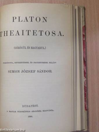 Platon Állama/Planton Sophistája/Platon Theaitetosa