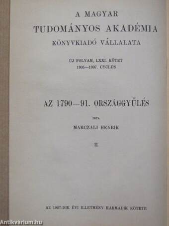 Az 1790/1-diki országgyűlés II. (töredék)