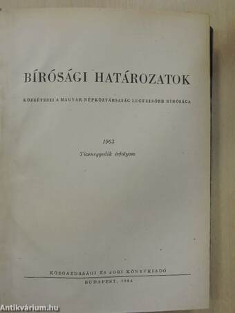 Bírósági határozatok 1963. január-december