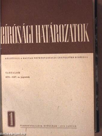 Bírósági határozatok 1970. január-december