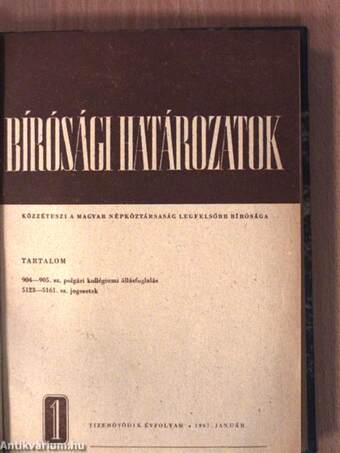 Bírósági határozatok 1967. január-december