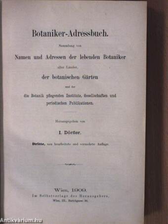 Dörflers Botaniker-Adressbuch/Bibliographia Botanica