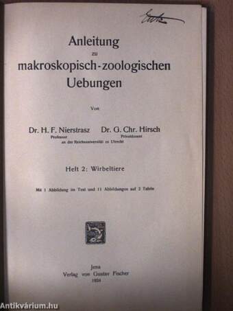 Anleitung zu makroskopisch-zoologischen Uebungen I-II.