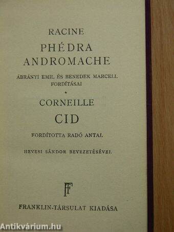 Phédra/Andromache/Cid