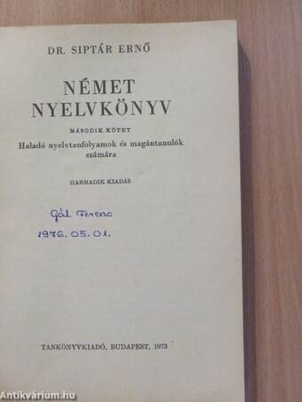 Német nyelvkönyv 2.