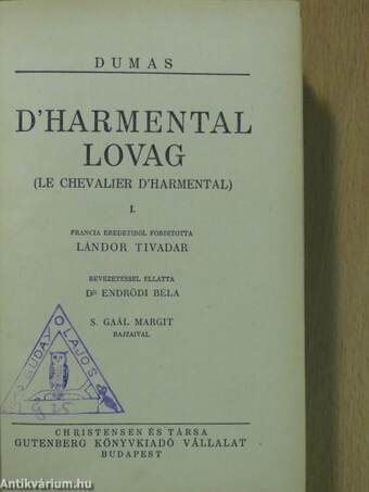 D'Harmental lovag I-III.