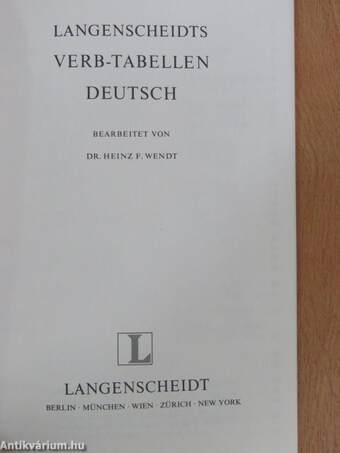 Langenscheidts Verb-Tabellen Deutsch