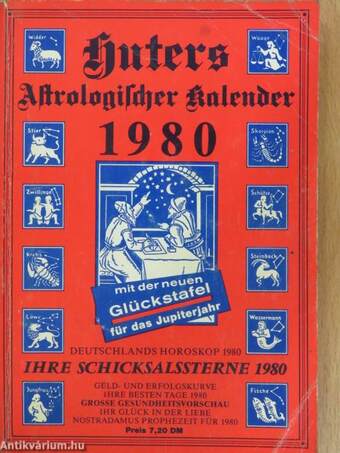 Huters Astrologischer Kalender für das Jupiterjahr 1980