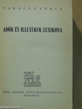 Adók és illetékek lexikona