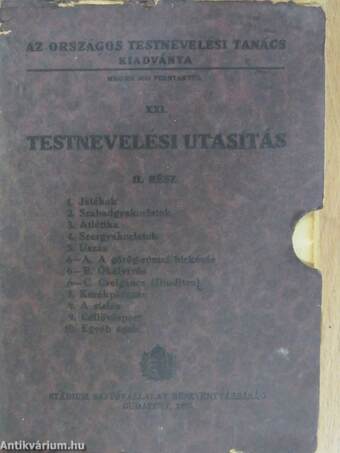 Testnevelési utasítás II. - Testnevelési és sportágak 1-10. füzet