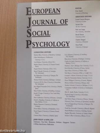 European Journal of Social Psychology January-February 2000