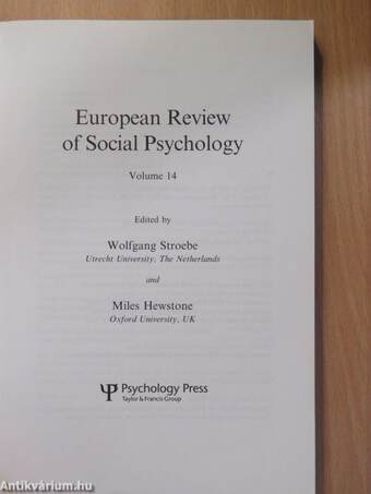 European Review of Social Psychology 14.