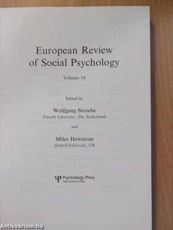 European Review of Social Psychology 16.