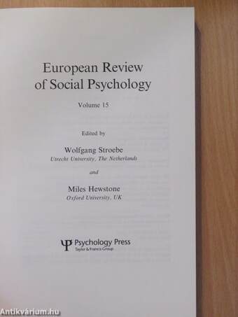 European Review of Social Psychology 15.