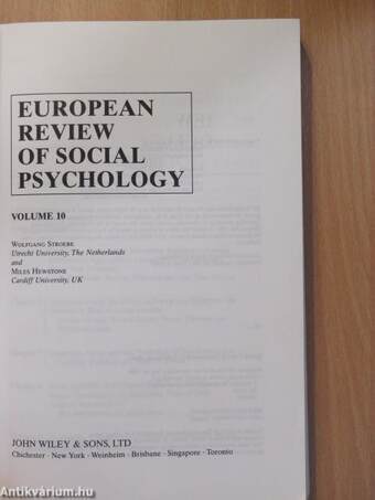 European Review of Social Psychology 10.