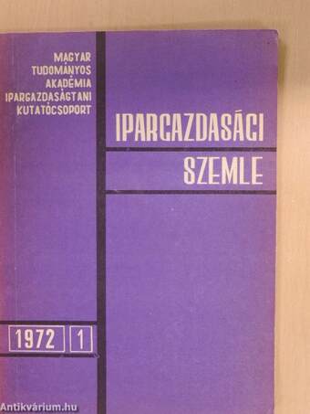 Ipargazdasági szemle 1972/1-4., Különszám