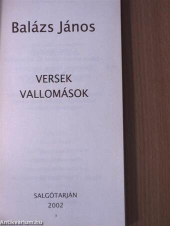 Versek, vallomások