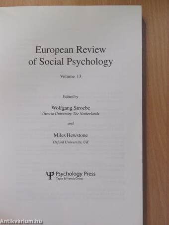 European Review of Social Psychology 13.