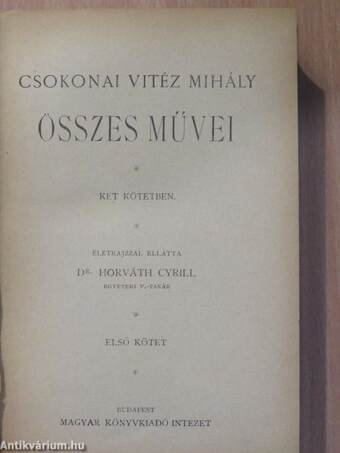 Csokonai Vitéz Mihály összes művei I-II.