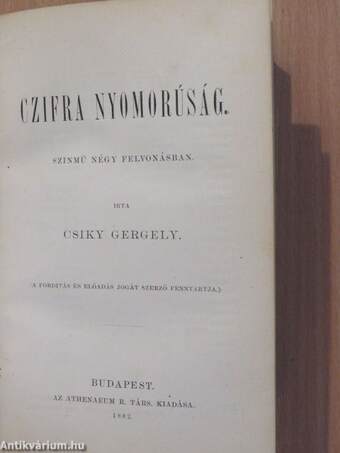 Csiky Gergely szinmüvei 1-14.