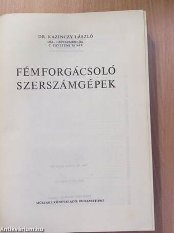 Fémforgácsoló szerszámgépek