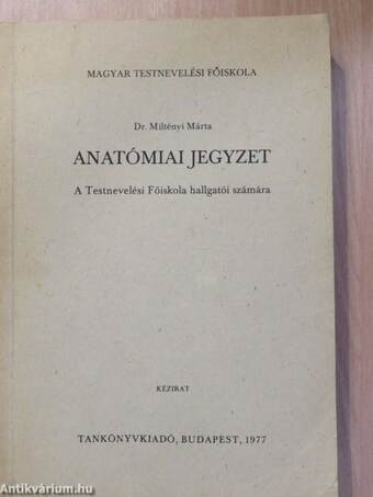 Anatómiai jegyzet