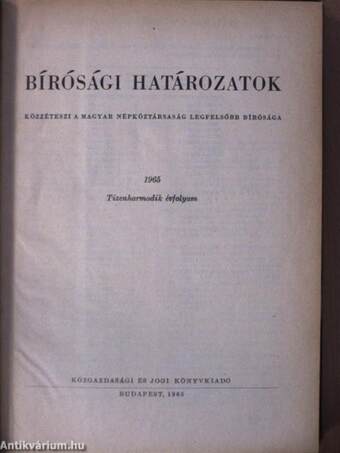 Bírósági határozatok 1965. január-december