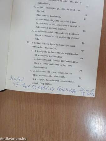 A szövetkezeti ipar kialakulásának, szocialista iparba való integrálódási folyamatának és fejlesztésének közgazdasági problémái