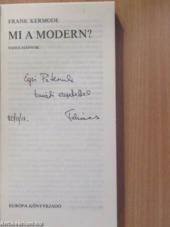 Mi a modern? (dedikált példány)