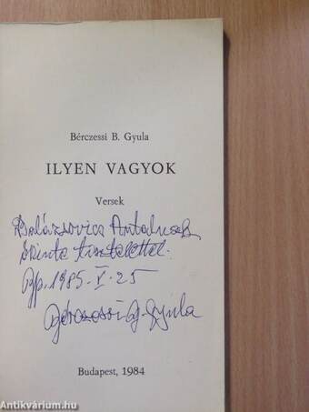 Ilyen vagyok (dedikált példány)