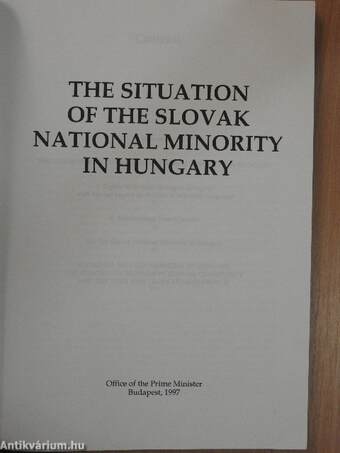 A magyarországi szlovák nemzeti kisebbség helyzete