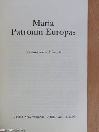 Maria, Patronin Europas