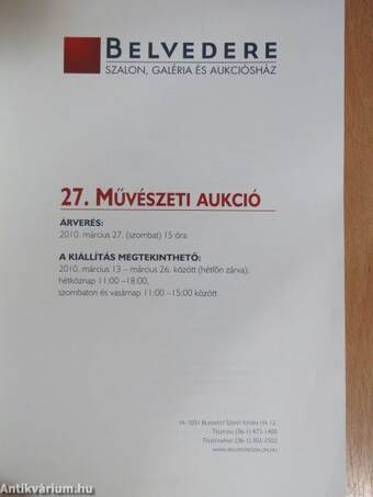 Belvedere 27. művészeti aukció