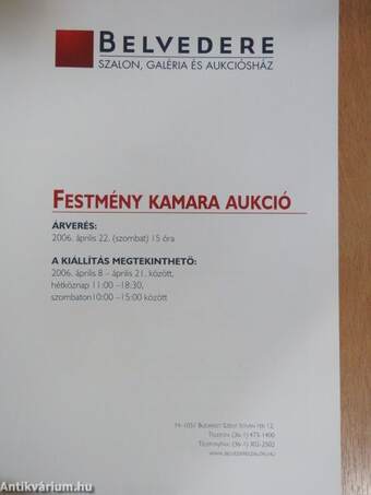 Belvedere festmény kamara aukció - 2006. április 22.