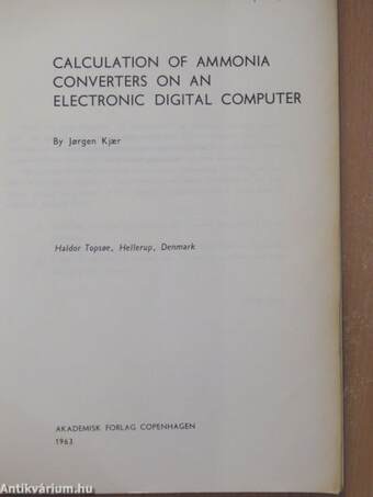 Calculation of ammonia converters on an electronic digital computer